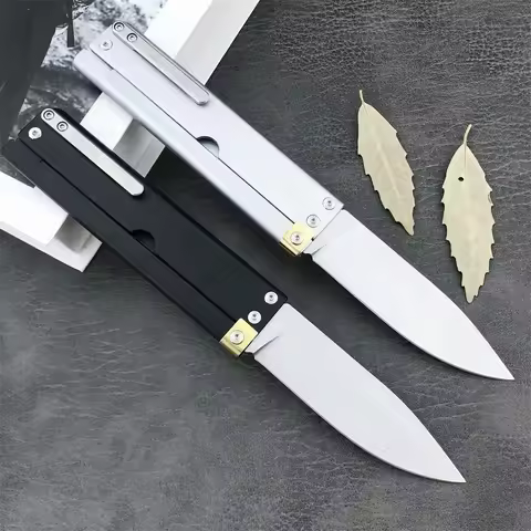 Tactical Trapper Flipper Folding Pocket Knife D2 Blade Aluminium Alloy Handle Outdoor Survival Knive