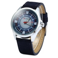 Curren นาฬิกาข้อมือชาย/หญิง สายหนังกลับใส่สบาย หน้าปัดลวดลายสวย แสดงวันที่ รุ่น C8155 พร้อมกล่องนาฬิ