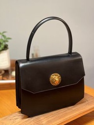 Celine Vintage日本中古罕見星球金扣黑色真皮三層手提包