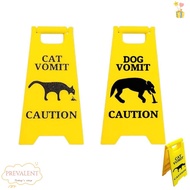 PREVALENT Cat Vomit Sign, Bright Yellow Funny Dog Vomit Sign,  Gift Warning Sign
