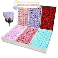 YOLANDAGOODSGJ 50Pcs Soap Rose Flower, Three Layer Rose Wreath Making Foam Rose, Romantic Realistic 
