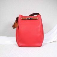 Hermes • So Kelly 22 T5齋普爾粉拼原色馬鞍皮 銀釦 五金原膜在