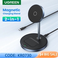 UGREEN Magnetic Wireless Charger Stand 20W Max 2-in-1 Fast Charging Stand For IPhone 15 16 Pro Max A