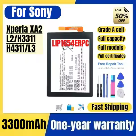 LIP1654ERPC for Sony Xperia XA2/L2/H3311/H4311/L3 Mobile Phone Battery High Quality Replacement Bate