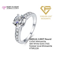 18K (750) White Gold AMELIA Engagement Ring With Total Estimate Carat Weight 2.45CT Forever Love Moi