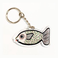 熱帶魚 鑰匙圈 紅 魚 鑰匙 環 圈 綠色 點點 水族館 海生館