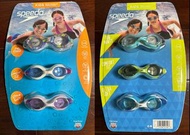 美國Speedo 3-10歲 兒童泳鏡 蛙鏡 3入組 不拆賣 綠/橘