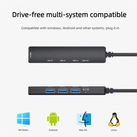 USB 3.0 Power Adapter 5 Port Multi USB Splitter Hub USB Hub 2.0 Type C HUB Multiple Expander High Sp