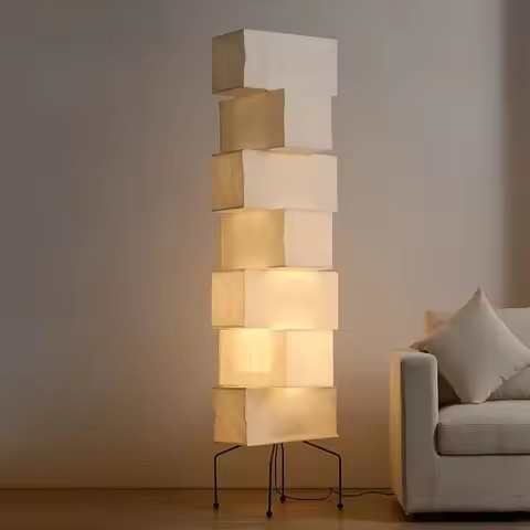 Akari Noguchi LED Floor Lamp Japanese Rice Paper Lantern Bedside Study Hotel Art Decor Standing Ligh