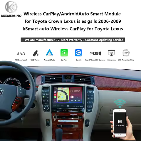 kSmart auto Wireless Apple CarPlay Android Auto Module for Toyota Crown 12th Land Cruiser Prado Lexu