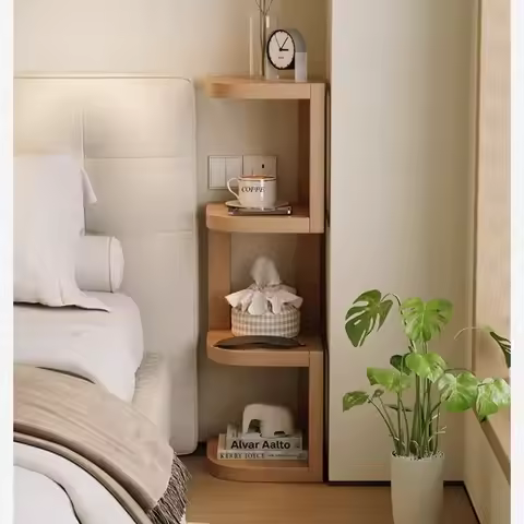 Modern Minimalist Wooden Nightstand Bedside Table 2 Drawer Storage Night Stand Bedroom Furniture Nig