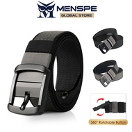 MENSPE Men Belt Outdoor Tactical Belt Adjustable Belt Rotating Buckle Nylon Waistband Double-Sided T