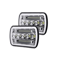 2Pcs Universal Led Headlights Square 5X7 LED Headlights Truck Projector Lights For Jeep Wrangler GMC