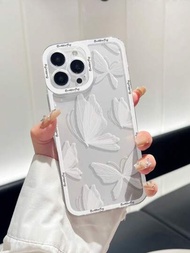 1 Pieza Funda De Teléfono Transparente De Mariposa Blanca Con Tpu Protectora De Cámara Compatible Con Apple Series Iphone 7, 8, 7 Plus, 8 Plus, X, Xs, Xr, Xs Max, 11, 11 Pro, 11 Pro Max, 12, 12 Pro, 12 Pro Max, 13, 13 Pro, 13 Pro Max, 14, 14 Pro, 14 Pro Max, 14 Plus, Se2, Samsung Series Galaxy, A03s, A03core, A04, A12, A13, A14, A21s, A22, A23, A24, A32, A33, A34, A50, A51, A52, A53, A54, A71, A72, A73, S20fe, S21, S21 Plus, S21 Ultra, S22, S22 Plus, S22 Ultra, Xiaomi Redmi Series Redmi 9, Redmi 9a, Redmi 9c, Redmi 10, Redmi 12, Redmi 12c, Redmi 10a, Redmi 10c, Redmi Note 9, Redmi Note 9 Pro, Redmi Note 10, Redmi Note 10s, Redmi Note 10 Pro, Redmi Note 11, Redmi Note 11s, Redmi Note 11 Pro, Redmi Note 12, Redmi Note 12 Pro