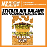 Sticker Air Balang Teh Peng Boba