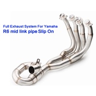 Motorcycle muffler exhaust pipe slip on system Front link mid pipe connector for Yamaha R6 YZF-R6 2