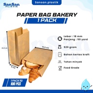 Bakery Paper Bag Bakery Paper Bag/ Brown Kraft Paper Bag Size 3.5 x 12.5 + 8 cm. Contents 100 pcs
