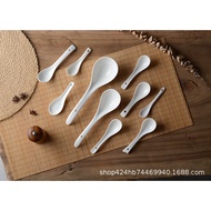 Pure White Ceramic Small Spoon Creative Ceramic Stirring Long Handle Coffee Spoon Seasoning Small Sp