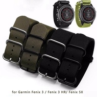 26mm Nylon Strap with 5 Ring Nato Long Watch Band Strap for Garmin Fenix 3 / Fenix 3 HR/ Fenix 5X Sm
