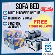 SOFA BED + Free Pillow/Foldable Fabric Sofa Bed - Foam Type