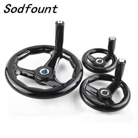 Black HandWheel Milling Machine Lathe CNC 3D Printer Spoked Hand Wheel Round bakelite 100 125 160 20