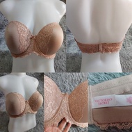 Bra Women's Medium Foam Padding With Lace Frame Beautiful VICTORIA'S SIZE 36DDD Flesh Color