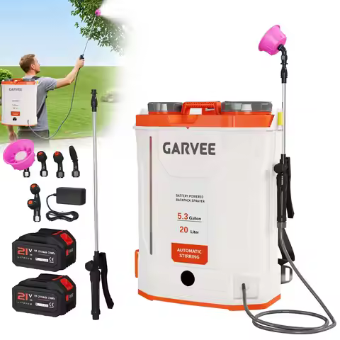 Battery Powered Backpack Sprayer 3.2/5.3 Gallon 21V 4Ah Electric Weed Sprayer 90 PSI Agitation Syste