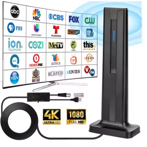 4K 1080P HD Digital Indoor Amplifier TV Antenna DVB-T2 ATSC 120 Miles Long Range HDTV Antenna with A