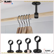 ♫ALMA♫ 2Pcs Home Curtain Rod Bracket Ceiling-Mount Clothes Hanging Rail Holder Stainless Steel Living Room Bedroom Shower Curtain Wardrobe Tube