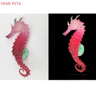 YOUR  Silicone Artificial Luminous Glowing Effect Sea Horse Fish  Simulation Jellyfish Hippocampus Ornament Decoration Landscape PETS