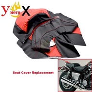 Modified Red PU Leather Motorcycle Seat Cover Cushion Guard Waterproof Replacement For Yamaha VMAX V