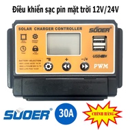 Điều khiển sạc năng lượng mặt trời 30A PWM SUOER 12V 24V ST-S1230 sạc pin mặt trời