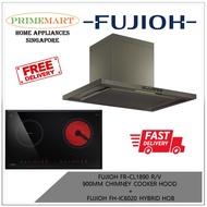 FUJIOH FR-CL1890 900MM CHIMNEY COOKER HOOD+FH-IC6020 HYBRID HOB BUNDLE DEAL