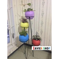 Cheap flower rack standing planter pot pot holder flower pot rack Standing Pot 4 in 1