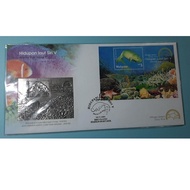 setem Malaysia Royal Selangor Pewter Stamp FDC 2001 Marine life dugong