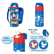 Thermos 兒童吸管保溫瓶連便攜袋 400ml-Mickey Mouse 平行進口