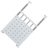 H25 (可伸縮長約42cm-65cm，闊約36cm) 衣櫃分層板 衣櫃分層隔架 穩固 免釘墻可調節多功能伸縮衣櫃分層隔板 廚房/浴室/鞋櫃 收納層架 白色1層