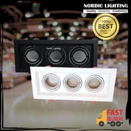 Nordic Lighting Triple Eyeball Casing GU10 Downlight Triple Head Rectangle Eyeball Ceiling Light (EB-GU10-3)