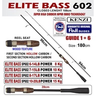 KENZI ELITE BASS 602 High Hollow Carbon Fuji Guides 6-14lbs 7-15lbs 8-17lbs 10-20lbs Spinning HX