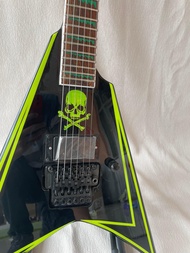 High-End Custom Jackson Electric Guitar, Flying V-Shaped Black