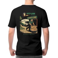 CITYLINK EXPRESS KURIER LOGISTICS//MOTORCYCLE//LORRY --COTTON BLACK TSHIRT SHORT SLEEVE