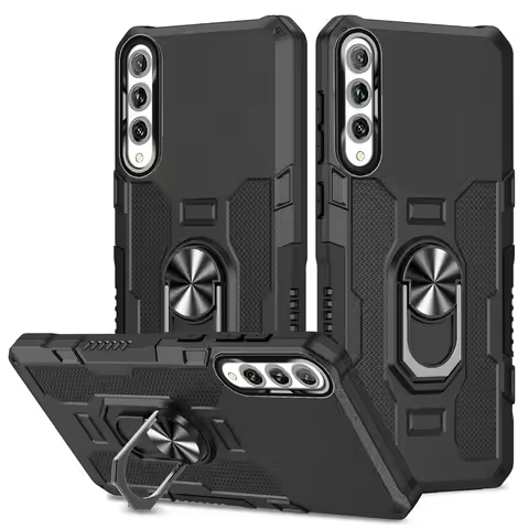 For Huawei Y9s Case Shockproof Armor Finger Holder Magnetic Metal Ring Cover For Huawei Y9S Y9 S Sil