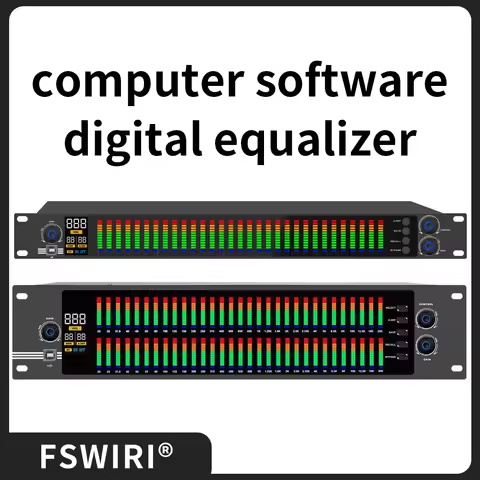 FSWIRI Professional Equalizer Dual Channel 31 Segment Home Stage Performance Equalizer Graphic Equal