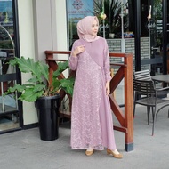 ASKA.ID - HEWA TILLE PEARL DRESS MUTE TULLE EID GAMIS PREMIUM COLLECTION MUSLIM WOMEN'SWanita