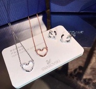 Swarovski 施華洛世奇925純銀天鵝親吻桃心項鍊