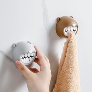 Bear Towel Plug Rag Storage Hook Perforated Hand Towel Seamless Storage Rack Towel Storage Rack