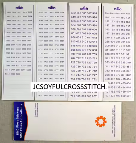 Wholesale Cross Stitch Floss Number DMC Number Sticker, DMC 447 Numbers + 36 Metallic