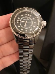 合法登記 保證真品‼️新款錶扣‼️附保證卡、保固‼️92成新 12鑽 33mm Chanel 香奈兒 J12 陶瓷錶 黑