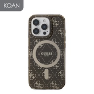 เคสมือถือ GUESS 4G Tone on Tone MagSafe IML Case for iP 16 Pro Max - Brown