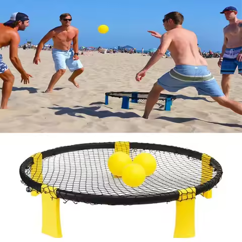 Beach Volleyball Ball Mini Game Set Outdoor Team Sports Lawn Fitness Equipment With 3 Balls Volleyba